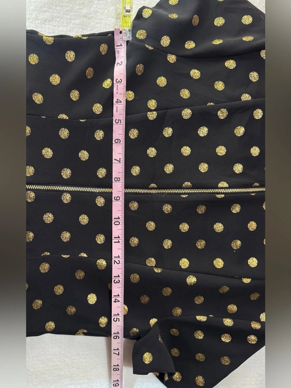 Tommy Hilfiger Black Gold Polka Dot Fit & Flare Dress Women’s Size 6 V-Neck